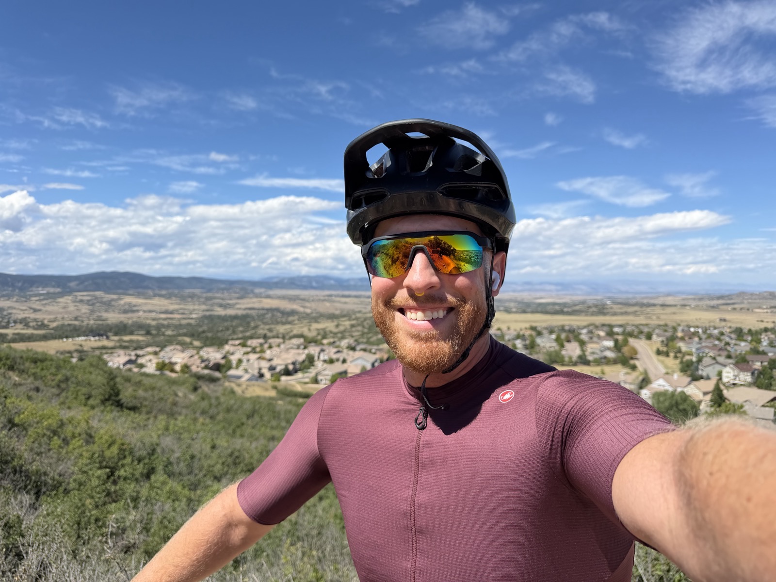 Matt on a mountain bike above Castle Rock